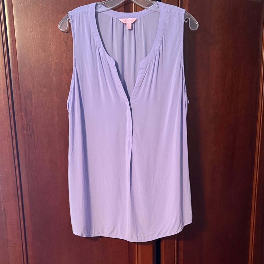 Lilly Pulitzer Lavender Sleeveless V-Neck Blouse